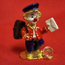 VTG Spoontiques  Pewter Miniature Gold Clown Mailman with Swarovski Crystal picture