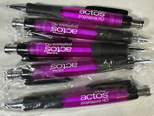 Lot of 5 ACTOS FAMILY Drug Rep Pharma Ink Pens Purple Black Rubber Grip new picture