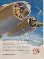 1942 Shell Petroleum Fortune WW2 Print Ad Q2 U.S. Army War Plane Cockpit Pilot picture