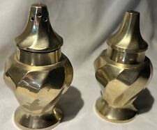 Vintage brass salt and pepper shakers picture
