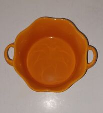 Vintage Classic BIA Ceramic Double Handle French Souffle/Casserole Bowl Orange picture