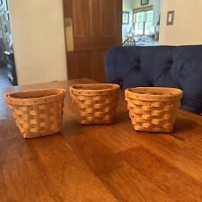 Longaberger Lot Of 3 Oregano Booking Baskets & 1 Protector. 1998 & 2-1999 picture