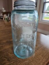 Mason's Jar Early Antique Aqua Patent Nov 30th 1858 with Zinc Lid M42 on Bottom picture