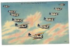 Aviation Postcard WWll US Takes to the Air for Victory Navy Military Linen picture