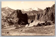 Pikes Peak Thru Gateway. Garden Of The Gods. Colorado Real Photo Postcard. RPPC picture