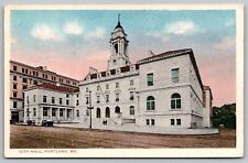 City Hall Portland ME Maine Built 1911 WB Postcard UNP Unused VTG Vintage picture