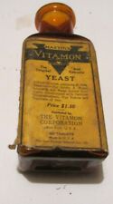antique old bottle amber paper label Martins Vitamon Yeast NY NY 1921 picture
