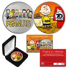 2020 Peanuts Charlie Brown 70th Anniv 1OZ 999 SILVER Coin LTD of 70 THANKSGIVING picture