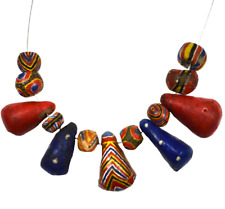 Kiffa Powder Glass Beaded Necklace Mauritanian 24 Inch picture
