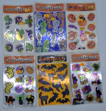 Vintage Eureka Halloween Stickers Lot of 6 Sets Pumpkin Witch Ghost 80s 90s picture