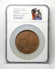 1958 SPACE MEDAL by Paul Davy France bronze Aerospace NGC rocket NASA moon picture