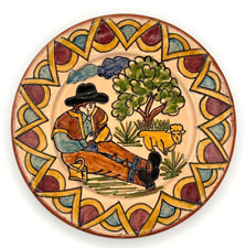Redondo Pottery Decorative Plate Vintage 1970s Farmer & Sheep Signed Jeremias picture
