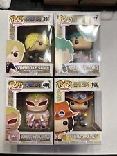 One Piece Funko POP Collection- Includes “Ace, Zoro, Sanji, and Doflamingo” picture