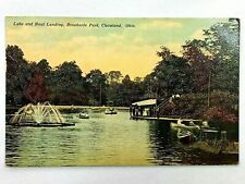 Cleveland OH-Ohio, 1912 Lake & Boat Landing Brookside Park Vintage Postcard picture