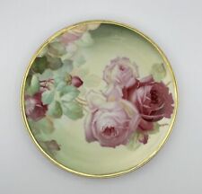 Thomas Bavaria Hand-Painted Pink Rose Porcelain Plate – Signed by Berry picture