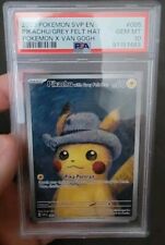 2023 Pokemon x Van Gogh SVP EN #085 Pikachu Grey Felt Hat PSA 10 GEM MINT picture