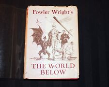 Vtg 1949 time travel science fiction THE WORLD BELOW w/ Shasta lizard book plate picture