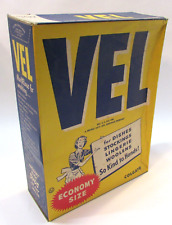 Vintage 1950s Rare Full Sealed VEL Dish Laundry Soap Economy Size Box Colgate picture