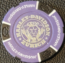 HD ZURICH ~ SWITZERLAND (Purple/Black) International Harley Davidson Poker Chip picture