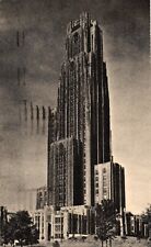 Postcard, B/W University of Pittsburgh, Cathedral of Learning 1943 WWII picture