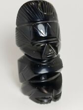 Vintage Carved Black Onyx Tribal Statue 486 grams picture