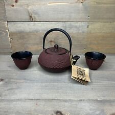 New Kafuh Tetsubin Cast Iron Tea Kettle with Infuser Enamel w/ 2 Cups Mugs Set picture