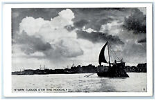 c1950's Storm Clouds O'er The Hooghly River in West Bengal India Postcard picture
