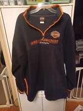 Mens Harley Davidson Fleece  Pullover Warm Motorcycle Embroidered Size XL 1/4Zip picture