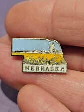 Nebraska Lapel Hat Jacket Pin Vintage By MAFCO Cornhusker State Souvenir picture