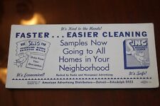 Vtg SING Household Cleaner Hood Chemical Soap Powder Ink Blotter Union Label NOS picture