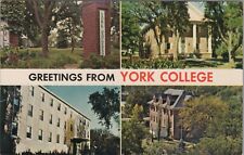 4 Images c1960s Greetings From York College, York, Nebraska Postcard UNP 7539.4 picture
