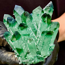 400-500g New Find Green Phantom Quartz Crystal Cluster Mineral Specimen Healing picture