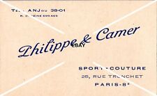 VTG Business Card Philippe & Camer Sport Couture Paris France picture