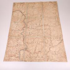 ✅ Antique 1899 USGS Topographical Map Cloth Folded Masontown Fayette County PA picture