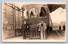 K2/ Logansport Indiana RPPC Postcard c1910 Trolley Conductor Depot 410 picture