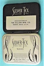 A Rare 1940s Silver-Tex Brand Condom Tin WITH 3 RUBBERS, NOT 4 USE DUE 2 AGE picture