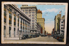 Fourth Street Looking East Dayton Ohio Postcard c. 1926 Curt Teich 5.5x3.5