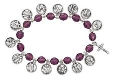 Purple Stations of The Cross Stretch Bracelet Comes Carded picture