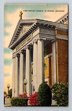 El Dorado AR-Arkansas, First Baptist Church, Antique, Vintage c1948 Postcard picture