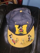 Disney MICKEY Unlimited Hat Adult Navy Gold Snapback Embroidered Vintage 90s picture