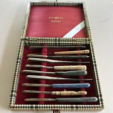 Kamisori Japanese Straight Razor 10 Razors Used Vintage With Old Case Set As Is picture