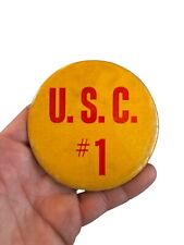 VTG 3.5 University Of Southern California #1 Button Pin Collectible Genuine Vtg picture