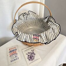 Longaberger Crisco American Cookie Basket Embroidered Liner Insert Tags picture