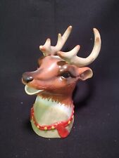 Ceramic Painted Christmas Reindeer  Pitcher By Threshold 10” Tall picture