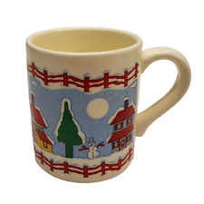 Vintage 1980s Musical Winter Scene Christmas Ceramic Mug Plays Jingle Bells Song picture