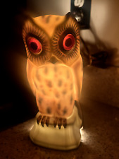 German Owl Lamp Glass Eyes Signed D.R.P.A. Brown Working Antique Art picture