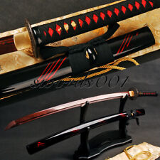 Dragon Tsuba Hand Forged Folded Steel Red Blade Japanese Sword Samurai Katana  picture