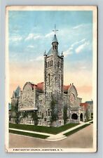 Jamestown NY, First Baptist Church, New York Vintage Postcard picture