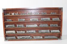 Franklin Mint Pewter Train Set Worlds Greatest Locomotives w/Display Rack 28pcs picture