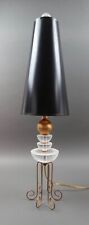 Roche Bobois Gold Orb Table Lamp With Crackled Lucite Accents Wire Metal Legs picture